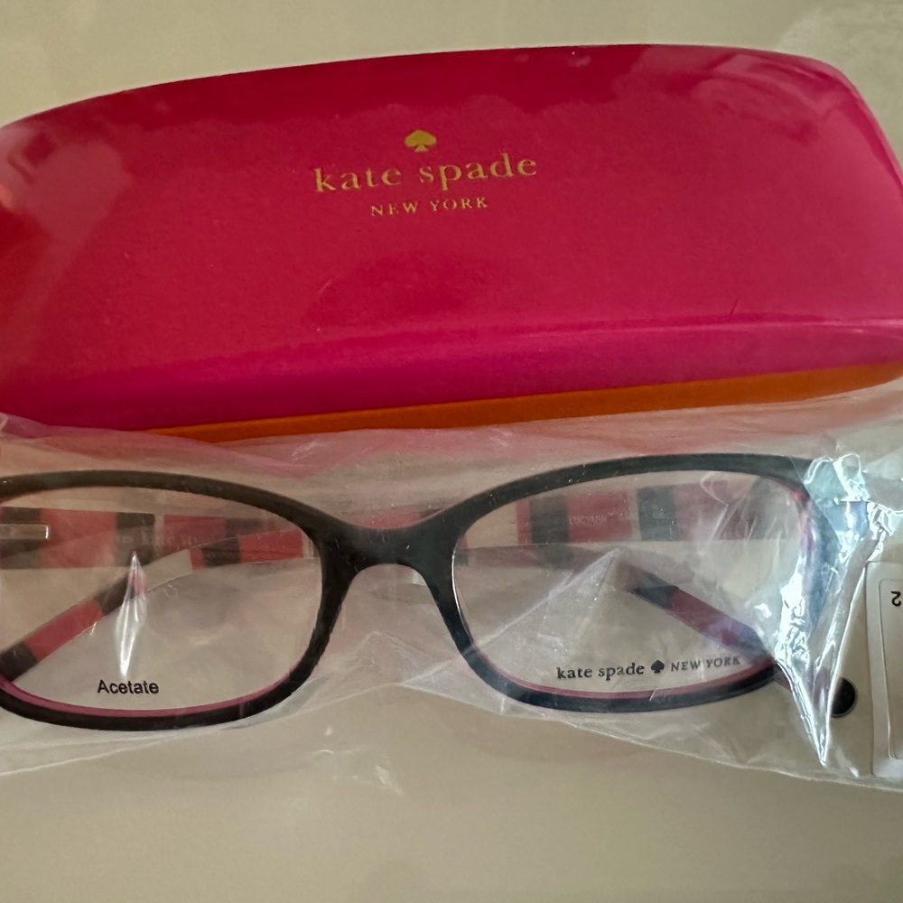 Kate Spade Black and Pink Glasses with Case